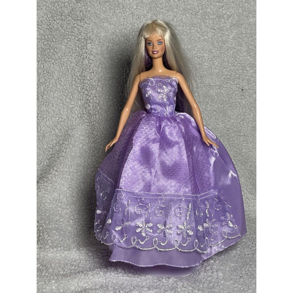 2001 Barbie Jam N Glam Twist Hair Ever Flex Waist Purple Blonde Hair VTG